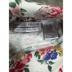 Carolyn Taylor Floral Turtleneck Wms Sz XL Cottagecore Grandma Vibes